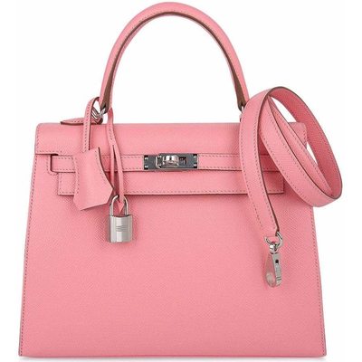 Hermès Kelly Sellier 25 Rose Confetti Epsom PHW