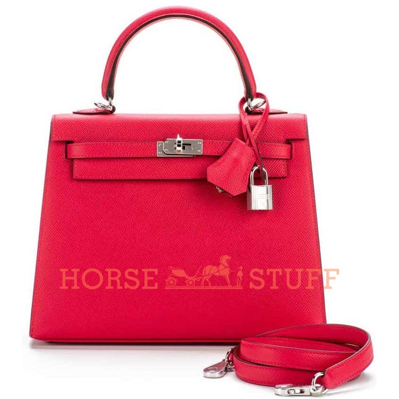 Hermès Kelly Sellier 25 Rose Extreme Epsom PHW