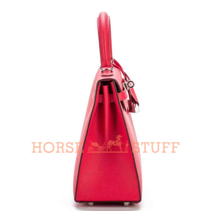 Hermès Kelly Sellier 25 Rose Extreme Epsom PHW