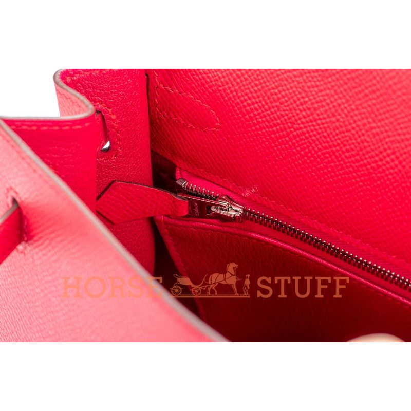 Hermès Kelly Sellier 25 Rose Extreme Epsom PHW