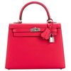 Hermès Kelly Sellier 25 Rose Extreme Epsom PHW