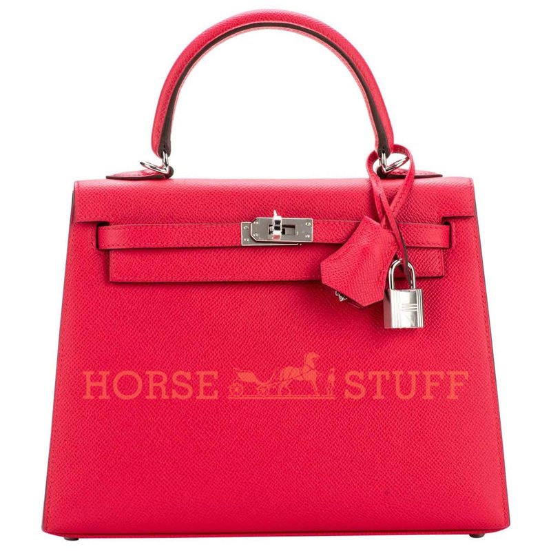 Hermès Kelly Sellier 25 Rose Extreme Epsom PHW