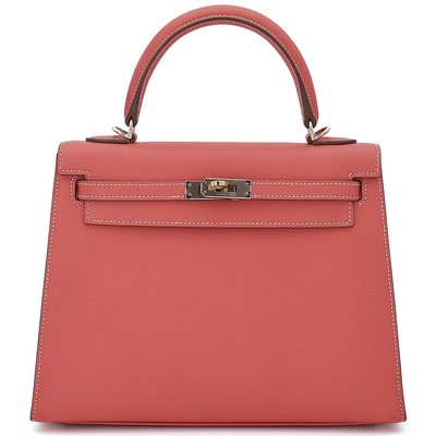 Hermès Kelly Sellier 25 Rose Jaipur Epsom GHW