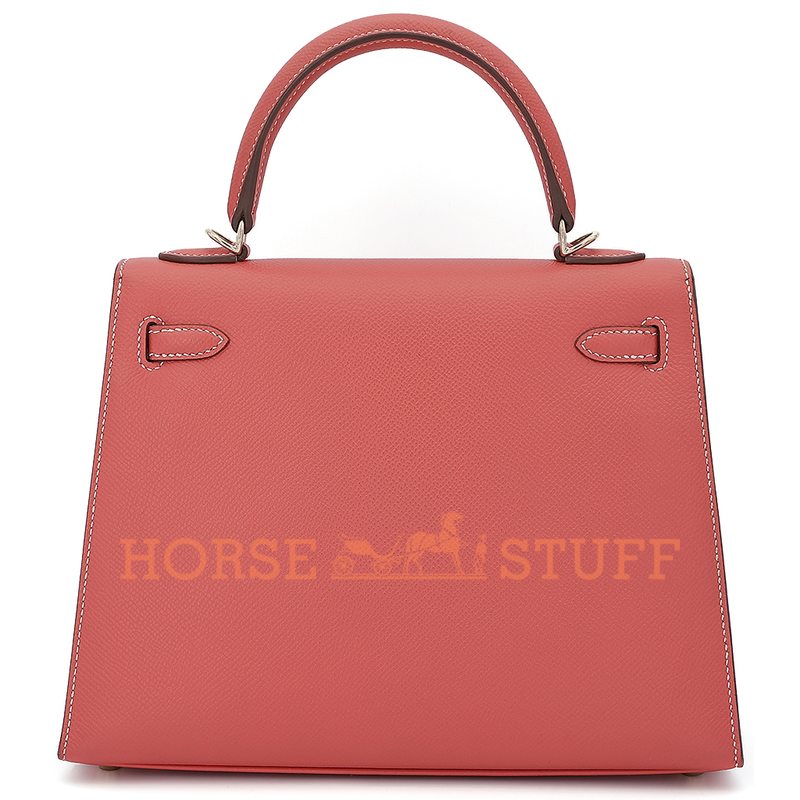 Hermès Kelly Sellier 25 Rose Jaipur Epsom GHW