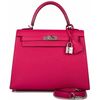 Hermès Kelly Sellier 25 Rose Mexico Epsom PHW