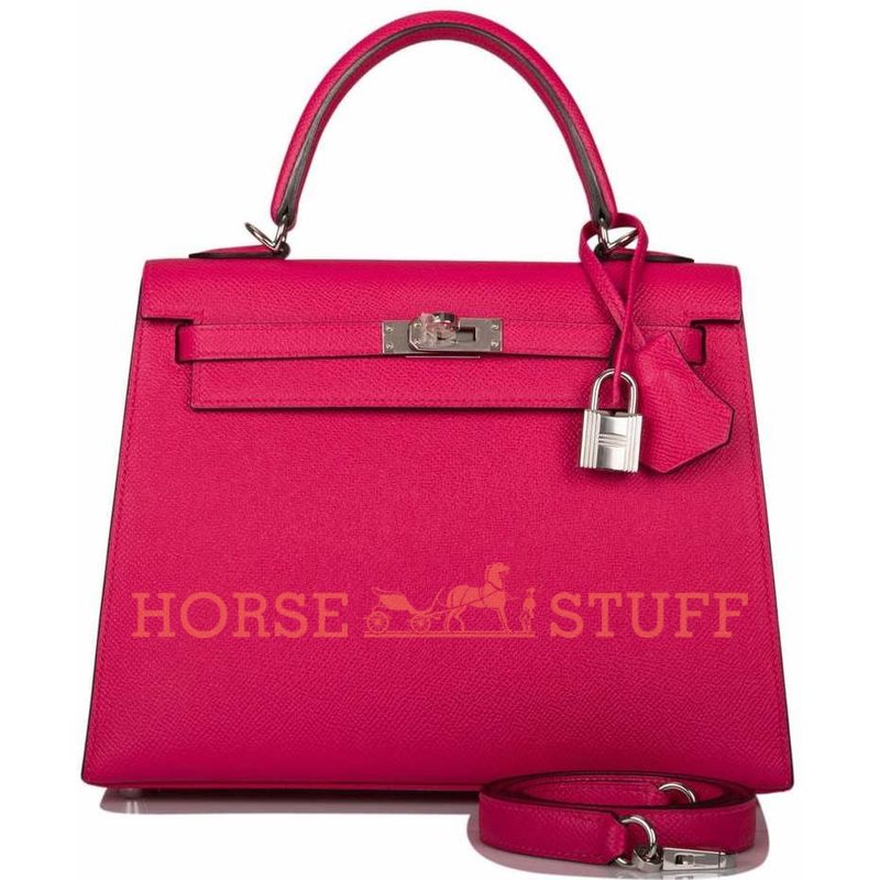 Hermès Kelly Sellier 25 Rose Mexico Epsom PHW