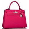 Hermès Kelly Sellier 25 Rose Mexico Epsom PHW