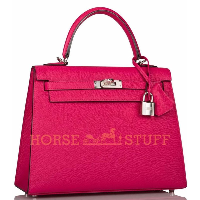 Hermès Kelly Sellier 25 Rose Mexico Epsom PHW