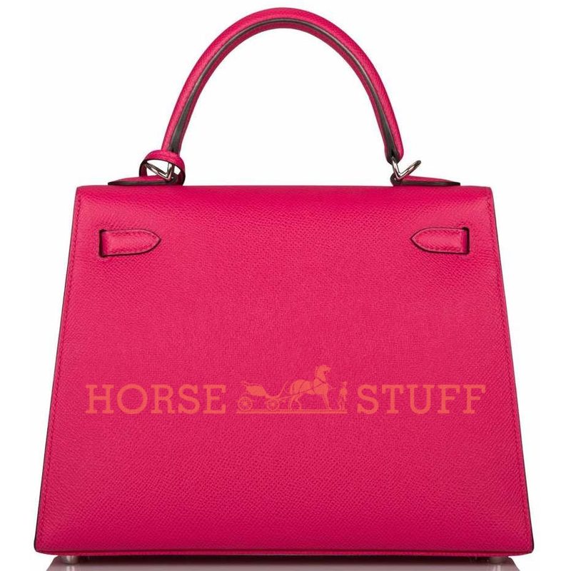 Hermès Kelly Sellier 25 Rose Mexico Epsom PHW