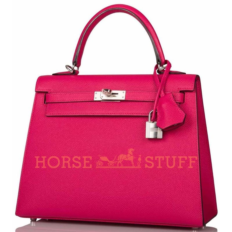 Hermès Kelly Sellier 25 Rose Mexico Epsom PHW