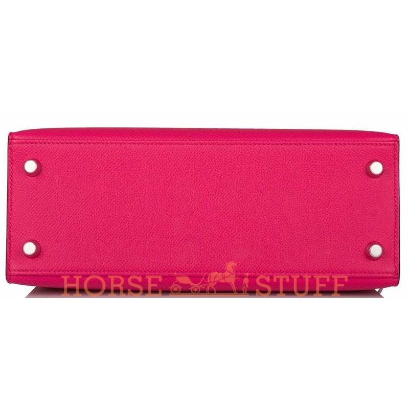 Hermès Kelly Sellier 25 Rose Mexico Epsom PHW