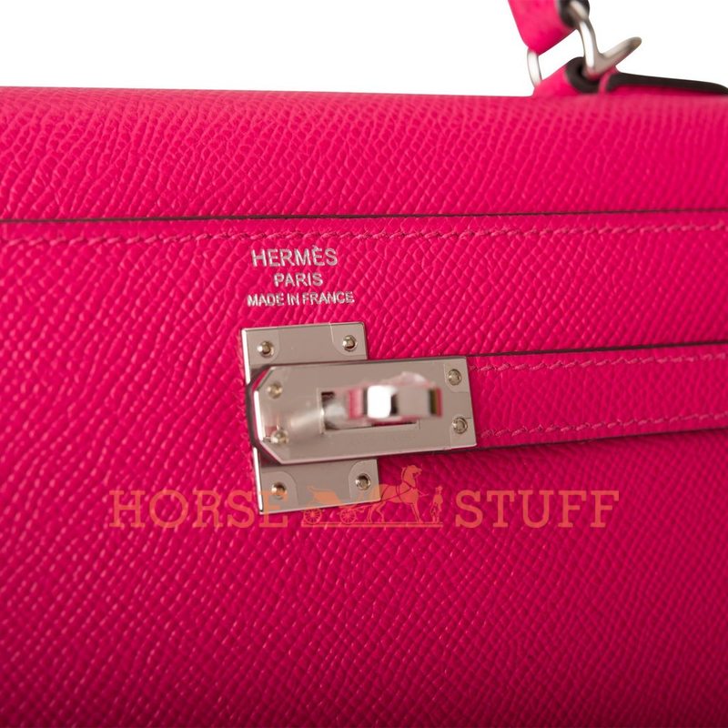 Hermès Kelly Sellier 25 Rose Mexico Epsom PHW