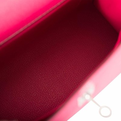 Hermès Kelly Sellier 25 Rose Mexico Epsom PHW