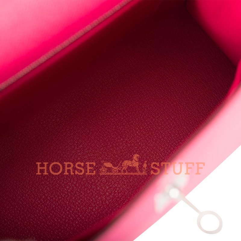 Hermès Kelly Sellier 25 Rose Mexico Epsom PHW