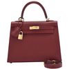 Hermès Kelly Sellier 25 Rouge H Epsom GHW