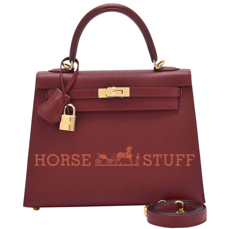 Hermès Kelly Sellier 25 Rouge H Epsom GHW