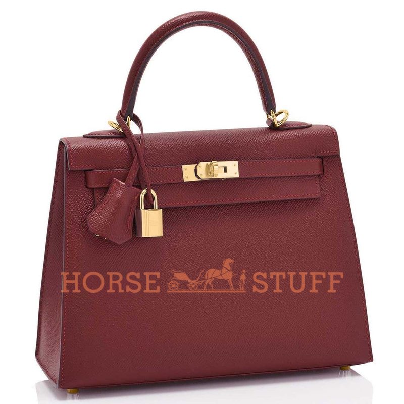 Hermès Kelly Sellier 25 Rouge H Epsom GHW