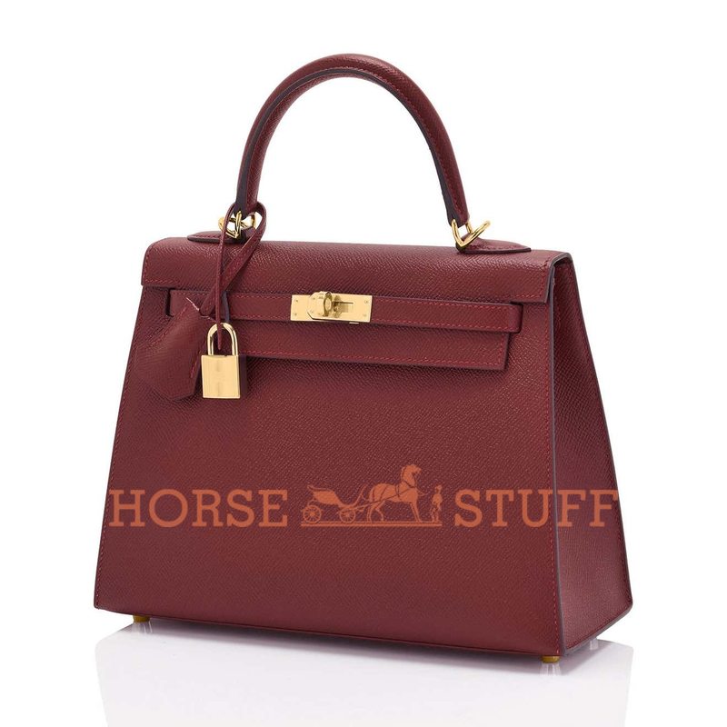 Hermès Kelly Sellier 25 Rouge H Epsom GHW