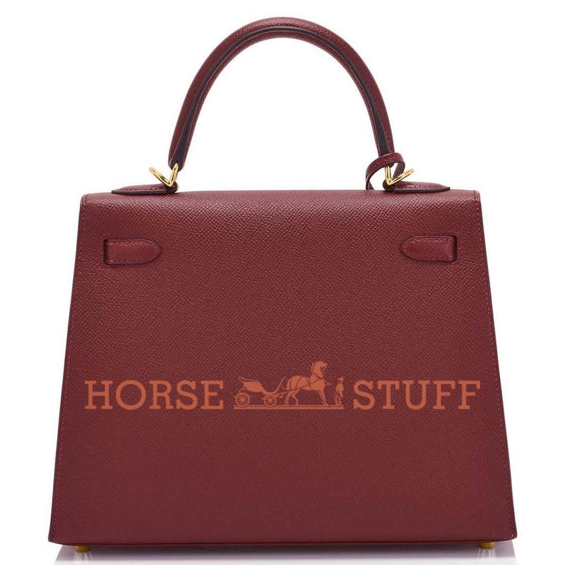 Hermès Kelly Sellier 25 Rouge H Epsom GHW