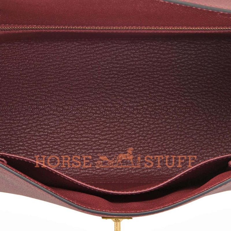 Hermès Kelly Sellier 25 Rouge H Epsom GHW