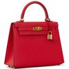 Hermès Kelly Sellier 25 Rouge Tomate Epsom GHW