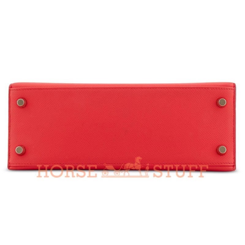 Hermès Kelly Sellier 25 Rouge Tomate Epsom GHW