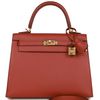 Hermès Kelly Sellier 25 Rouge Venetian Epsom GHW