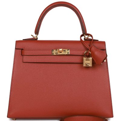 Hermès Kelly Sellier 25 Rouge Venetian Epsom GHW