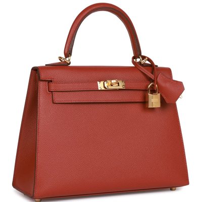 Hermès Kelly Sellier 25 Rouge Venetian Epsom GHW