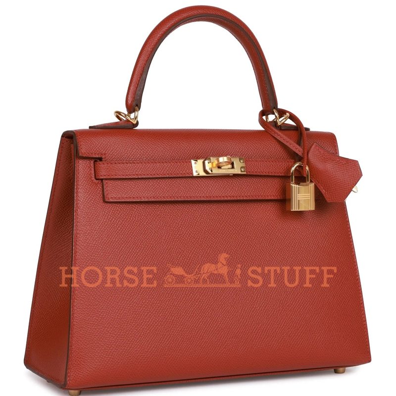 Hermès Kelly Sellier 25 Rouge Venetian Epsom GHW