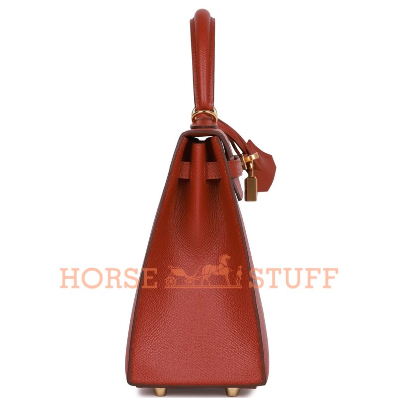 Hermès Kelly Sellier 25 Rouge Venetian Epsom GHW