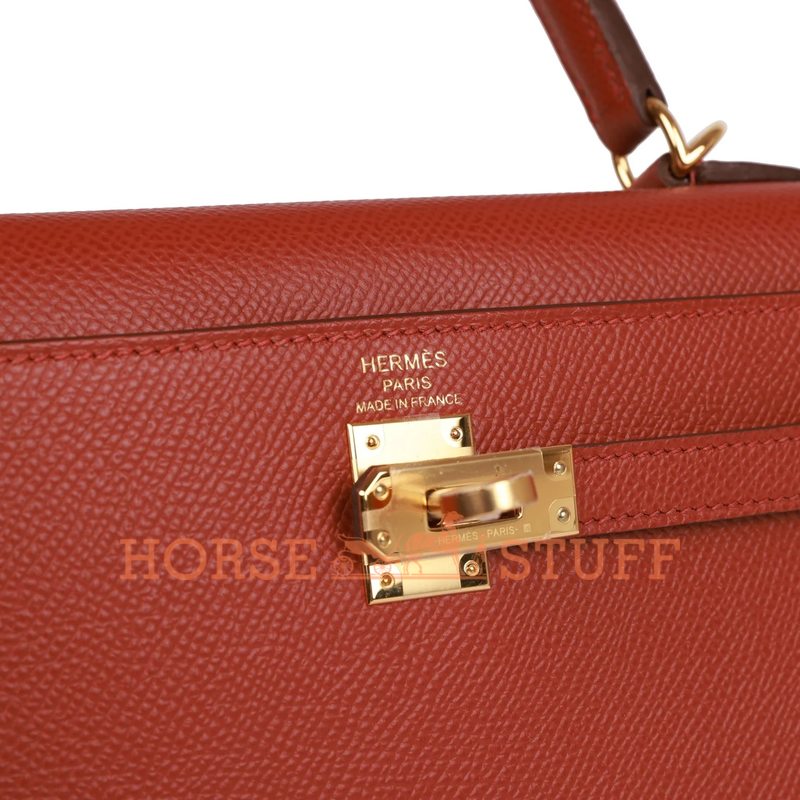 Hermès Kelly Sellier 25 Rouge Venetian Epsom GHW