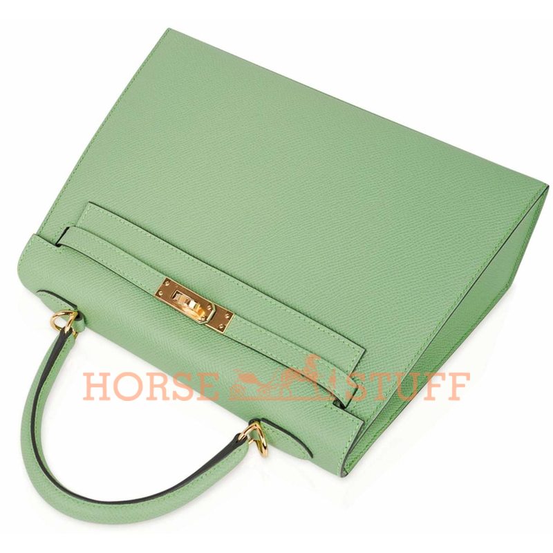 Hermès Kelly Sellier 25 Vert Criquet Epsom GHW