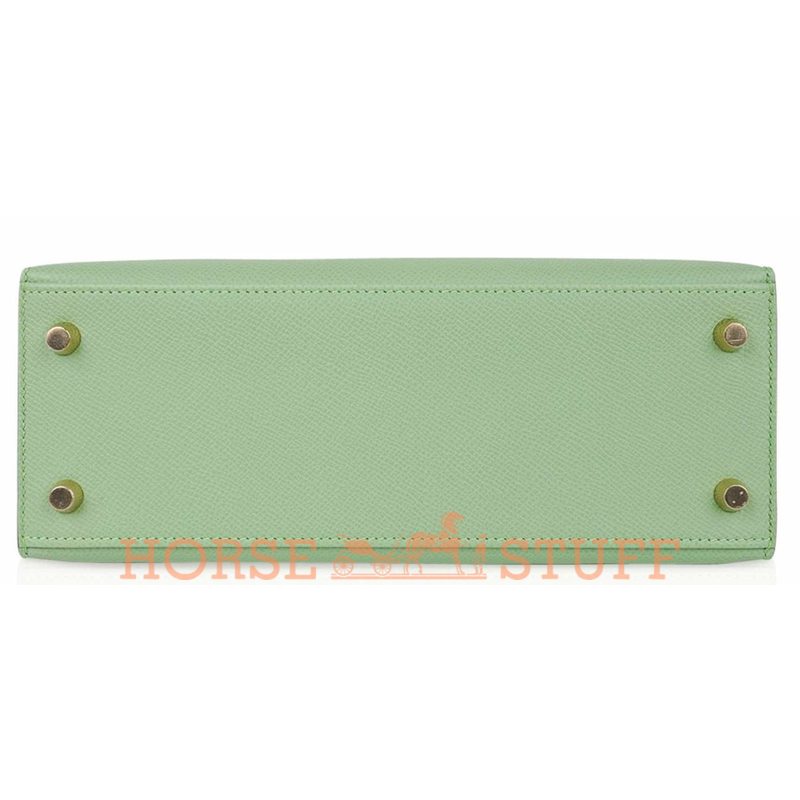 Hermès Kelly Sellier 25 Vert Criquet Epsom GHW