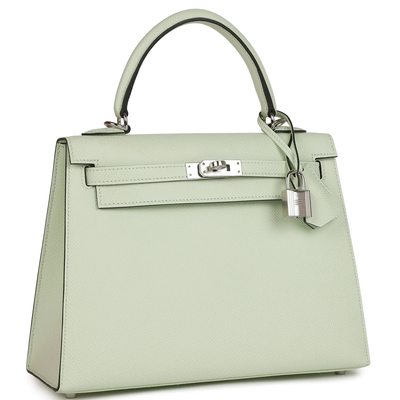 Hermès Kelly Sellier 25 Vert Fizz Epsom PHW