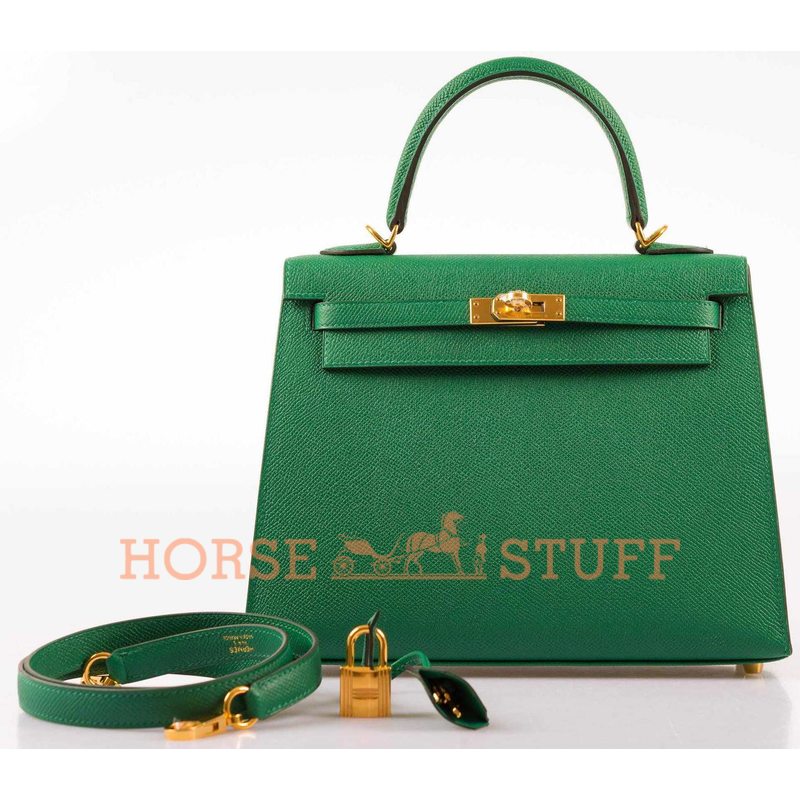 Hermès Kelly Sellier 25 Vert Vertigo Epsom GHW