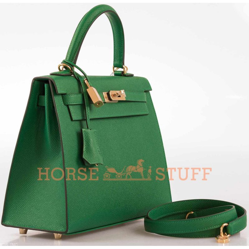 Hermès Kelly Sellier 25 Vert Vertigo Epsom GHW