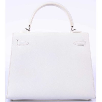 Hermès Kelly Sellier 25 White Epsom PHW