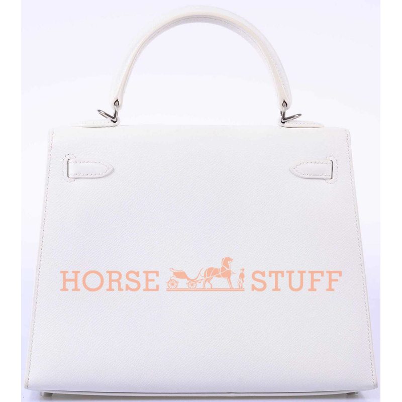 Hermès Kelly Sellier 25 White Epsom PHW