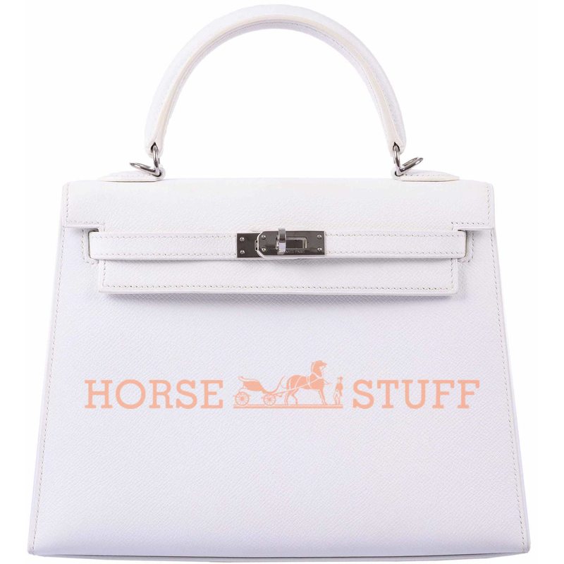 Hermès Kelly Sellier 25 White Epsom PHW