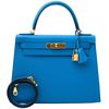 Hermès Kelly Sellier 25 Blue Zanzibar Epsom GHW