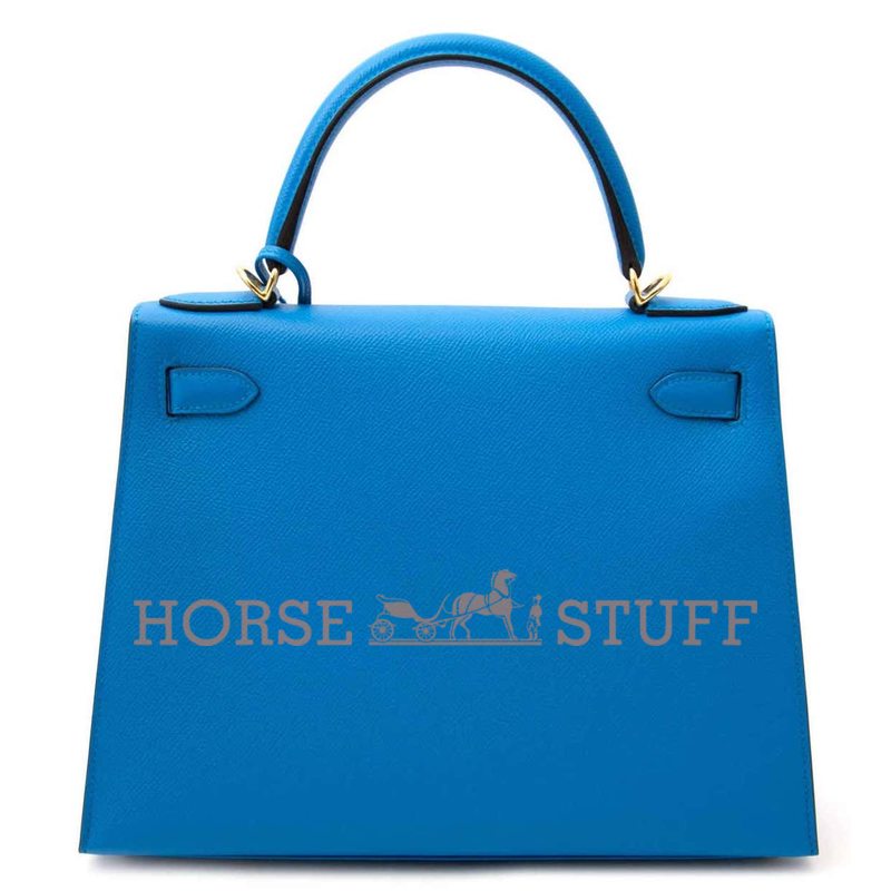 Hermès Kelly Sellier 25 Blue Zanzibar Epsom GHW