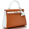 Hermès Kelly Retourne 25 Special Order HSS Gold / White Togo Permabrass