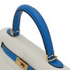 Hermès Kelly Retourne 25 Special Order HSS White / Blue Hydra Evercolor BGHW