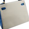 Hermès Kelly Retourne 25 Special Order HSS White / Blue Hydra Evercolor BGHW