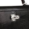 Hermès Kelly Sellier 25 Black Shiny Niloticus Lizard PHW