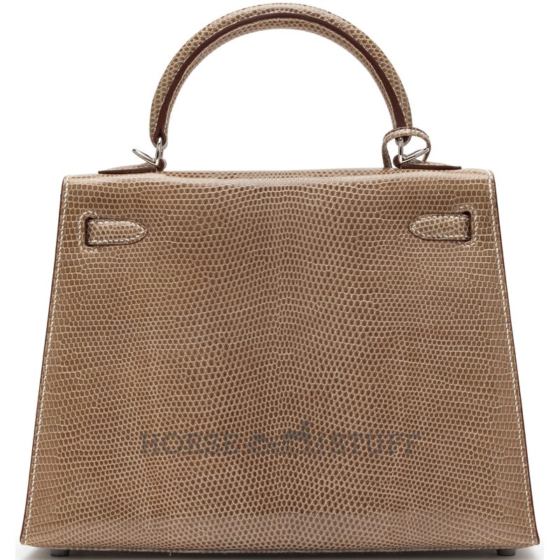 Hermès Kelly Sellier 25 Ficelle Shiny Niloticus Lizard PHW