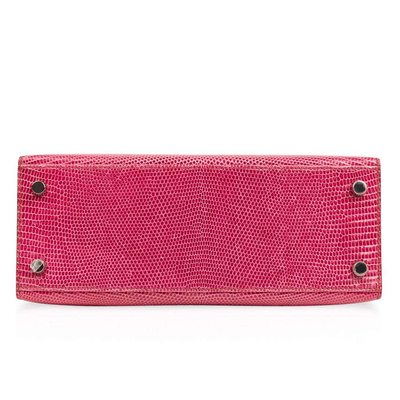 Hermès Kelly Sellier 25 Fuchsia Shiny Niloticus Lizard PHW