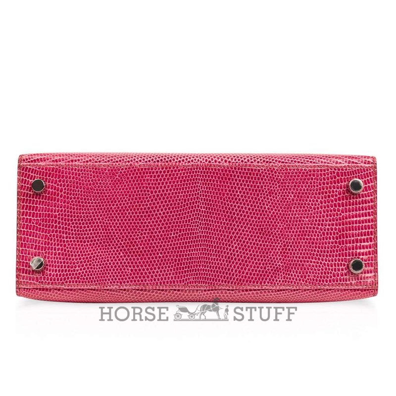 Hermès Kelly Sellier 25 Fuchsia Shiny Niloticus Lizard PHW