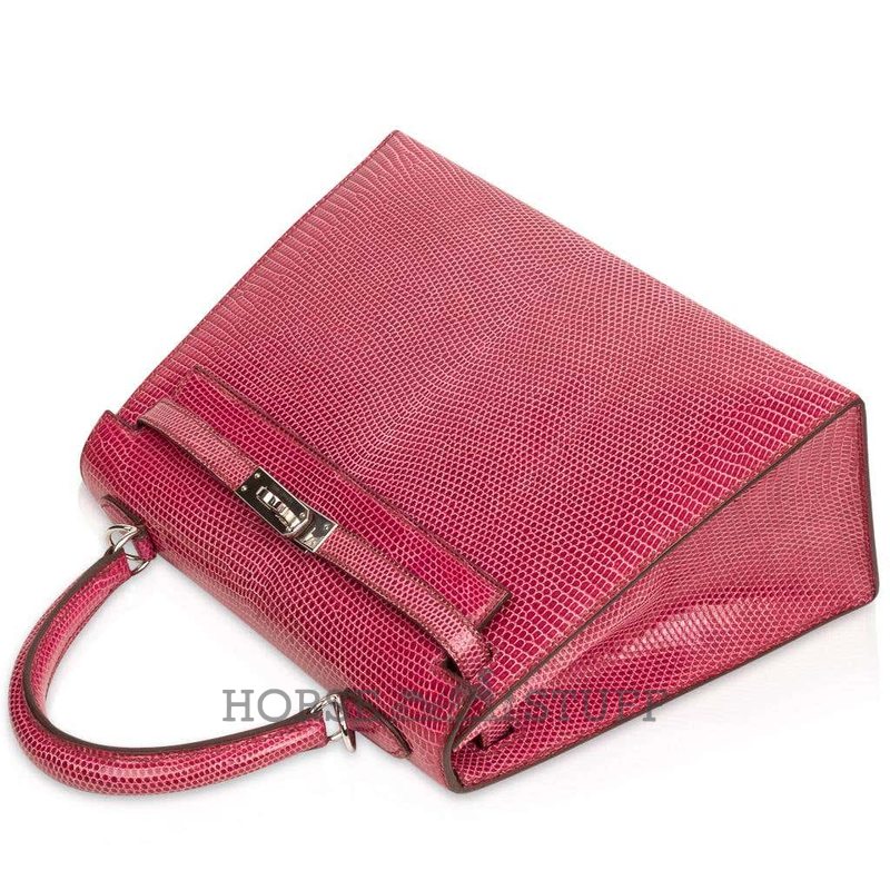 Hermès Kelly Sellier 25 Fuchsia Shiny Niloticus Lizard PHW